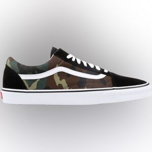 Vans Old Skool Black Green Camo Low Suede Canvas Classic Shoes size women’s 9